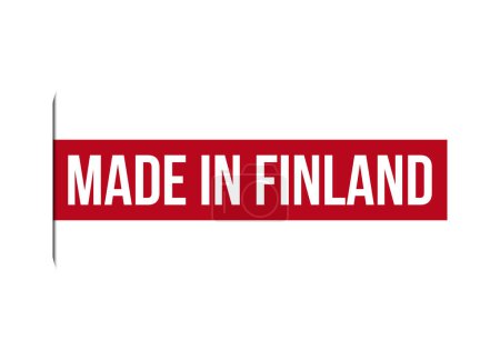 Made in Finland red vector banner illustration isolated on white background
