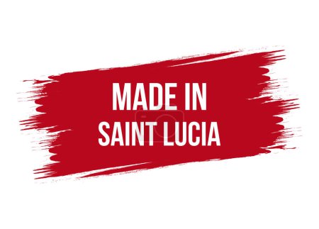 Brush style made in Saint Lucia red vector banner illustration isolated on white background