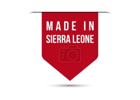 Made in Sierra Leone red banner design vector illustration