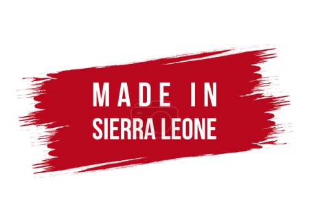 Brush style made in Sierra Leone red vector banner illustration isolated on white background
