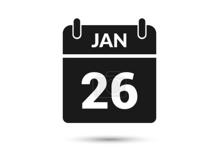 January 26 Calendar Date Flat Icon