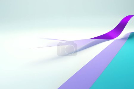 Illustration for Abstract vector wavy lines flowing smooth curve purple gradient color in concept of luxury, technology, modern. - Royalty Free Image