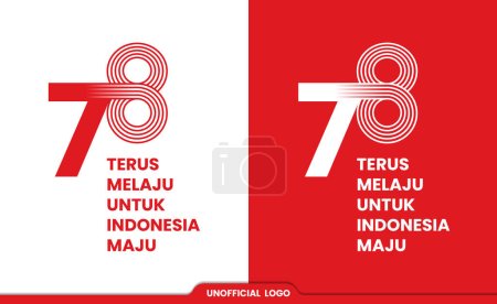 logo 78th Republic of Indonesia Aniversario en rojo y blanco