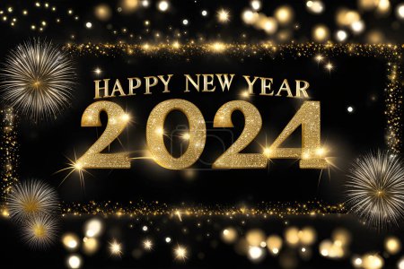 Foto de Feliz Año Nuevo 2024 Diseño de fondo - Imagen libre de derechos