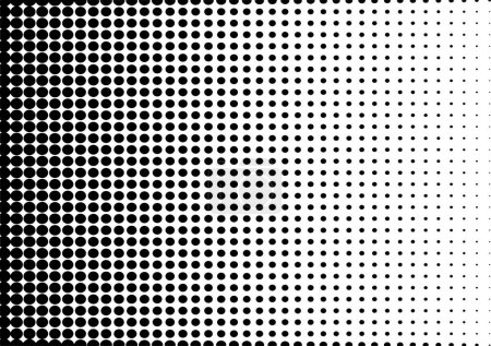 Ilustración de Patrón de medio tono. fondo abstracto de puntos. puntos blancos y negros. plantilla de vector. angustia diseño monocromo. se desvanecen. círculo. pop - Imagen libre de derechos