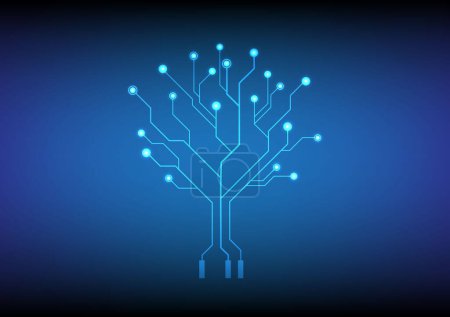 Photo for High-tech tree circuit board logo concept - Royalty Free Image