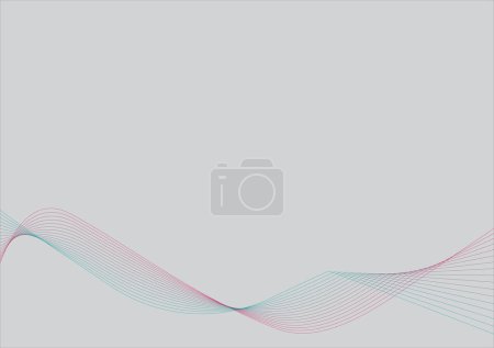 Illustration for Fluid flow wave abstract design element Isolated illustration on a gray background. - Royalty Free Image