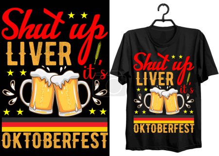 Illustration for Oktoberfest Svg T-shirt Design. Funny Gift Oktoberfest T-shirt Design For Beer Lovers. Typography, Custom, Vector, And Vintage T-shirt design. German Festival T-shirt Design. - Royalty Free Image