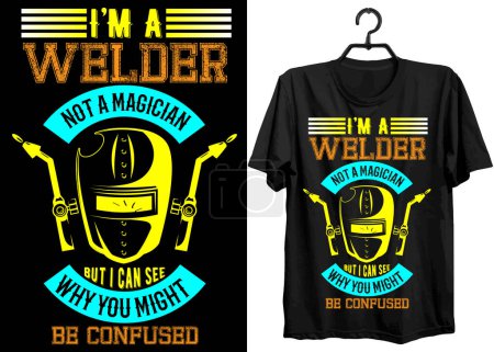 Illustration for Welder T-shirt Design. Typography, Custom, Vector t-shirt design. World all Welder t-shirt design. - Royalty Free Image