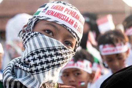 Foto de Yakarta, Indonesia - 17 de diciembre de 2023: Defendiendo la Acción Palestina en el Norte de Yakarta. - Imagen libre de derechos