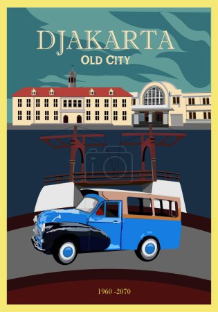 Téléchargez les illustrations : Transports publics qui ont existé à Jakarta, Indonésie. - en licence libre de droit