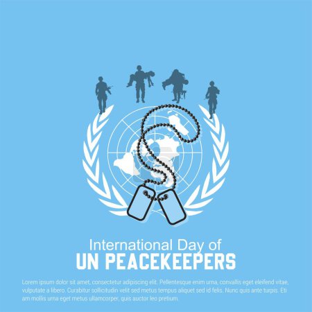 Ilustración de Concepto de ilustración vectorial del Día Internacional de los Pacificadores de las Naciones Unidas. 29 de mayo. - Imagen libre de derechos