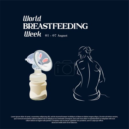 Illustration for World Breast feeding Week vector icon illustration - Royalty Free Image