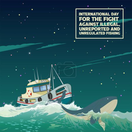 Illustration for International Day for the Fight against Illegal, Unreported and Unregulated Fishing - Royalty Free Image