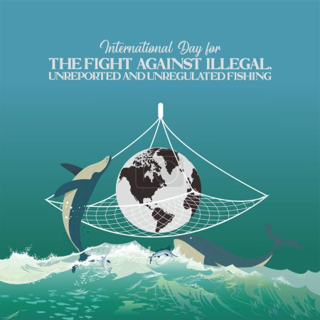 Illustration for International Day for the Fight against Illegal, Unreported and Unregulated Fishing - Royalty Free Image