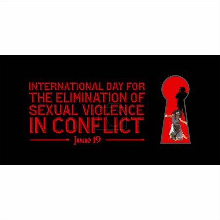 Téléchargez les illustrations : Journée internationale pour l'élimination de la violence sexuelle en temps de conflit - en licence libre de droit