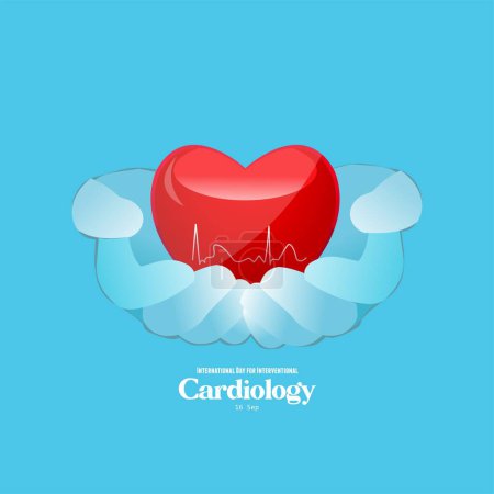Ilustración de Día Internacional de la Cardiología Intervencionista - Imagen libre de derechos