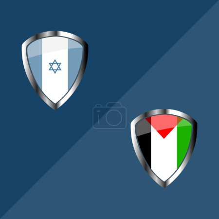 Téléchargez les illustrations : Illustration vectorielle de la guerre israélo-Hamas. Conflit entre Israël et la Palestine, - en licence libre de droit