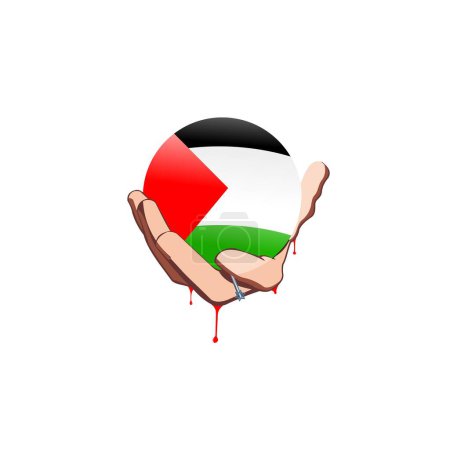 Téléchargez les illustrations : Illustration vectorielle de la guerre israélo-Hamas. Conflit entre Israël et la Palestine, - en licence libre de droit