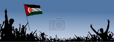 Ilustración de Ilustración vectorial de la lucha del pueblo palestino con la metáfora de la sandía - Imagen libre de derechos