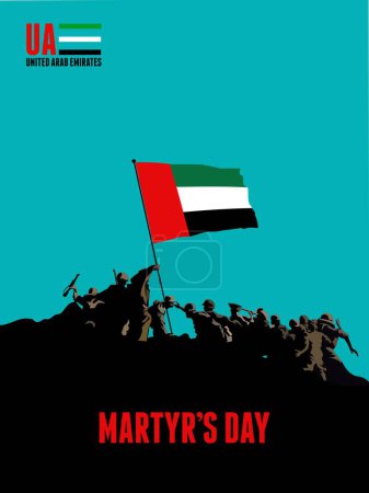 Ilustración gráfica vectorial del día de los mártires el 30 de noviembre en los Emiratos Árabes Unidos.