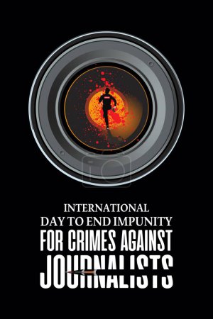 Ilustración de Día Internacional para Poner Fin a la Impunidad de los Crímenes contra Periodistas - Imagen libre de derechos