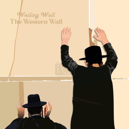Ilustración de Ilustración vectorial del Muro de los Lamentos en el Muro Occidental - Imagen libre de derechos