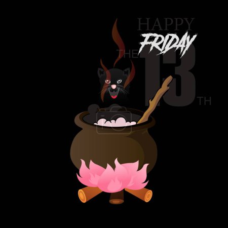 Illustration for Vector illustration of Happy Friday The 13th. - Royalty Free Image