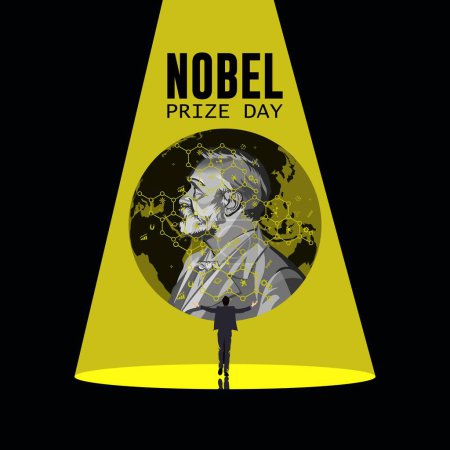 Illustration for Vector illustration of scientist Alfred Bernhard Nobel. - Royalty Free Image