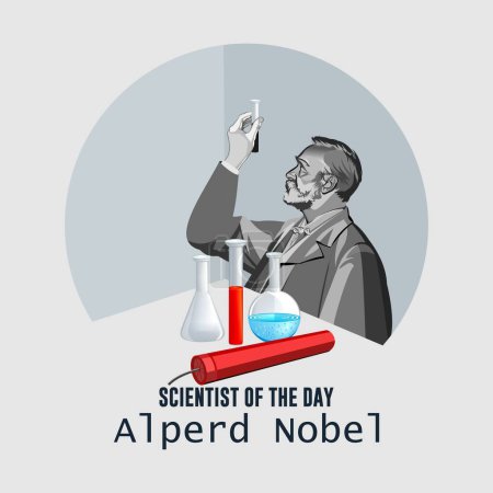 Ilustración de Ilustración vectorial del científico Alfred Bernhard Nobel. - Imagen libre de derechos