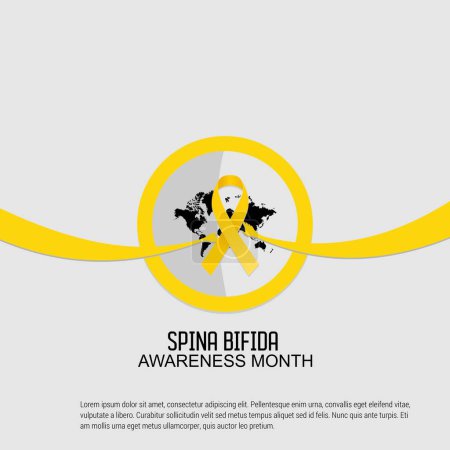 Ilustración de Diseño vectorial del Mes Nacional de Concientización de Espina Bifida - Imagen libre de derechos