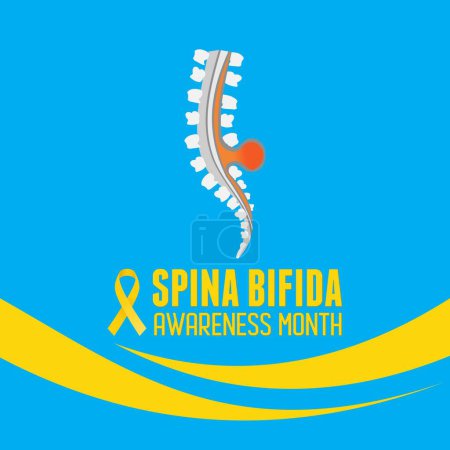Illustration for National Spina Bifida Awareness Month vector design - Royalty Free Image