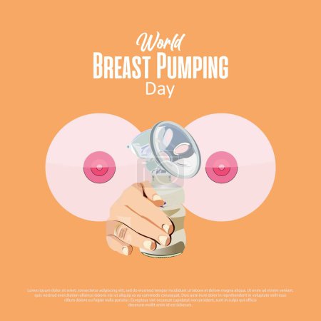 Illustration for World Breast Pumping Day vector illustration - Royalty Free Image