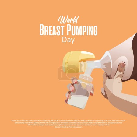Illustration for World Breast Pumping Day vector illustration - Royalty Free Image