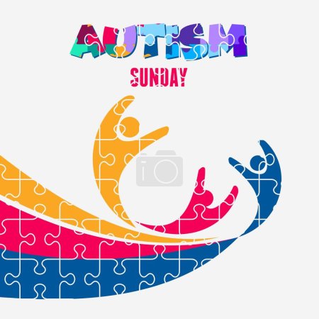 Illustration for Autism Sunday vector illustration. Design can be used for banners, flyers, posters, etc. - Royalty Free Image