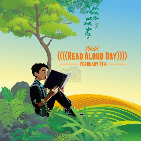 Ilustración de Ilustración vectorial del Día Mundial de la Lectura. - Imagen libre de derechos