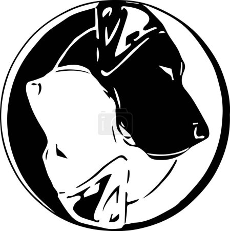Illustration for Great Dane yin yang - Royalty Free Image