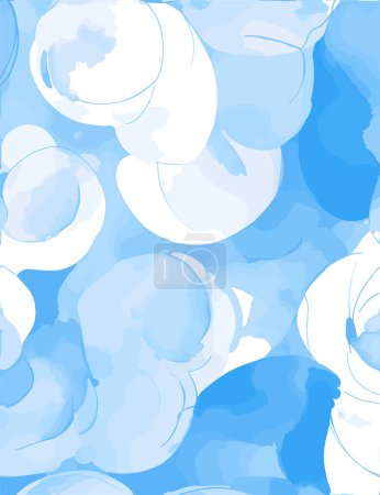 Ilustración de Resumen Azul Estético, fondos de acuarela, patrón sin costuras - Imagen libre de derechos