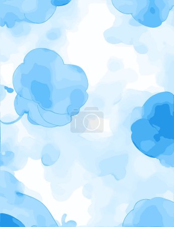 Illustration for Abstract Blue Aesthetic, watercolor backgrounds, seamless pattern - Royalty Free Image
