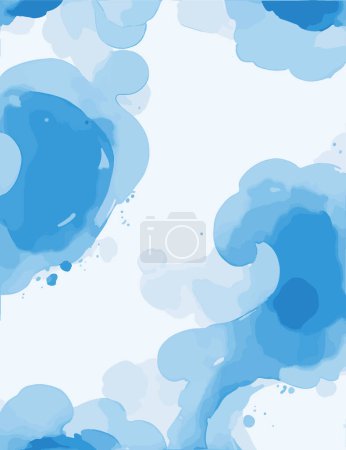 Ilustración de Resumen Azul Estético, fondos de acuarela, patrón sin costuras - Imagen libre de derechos
