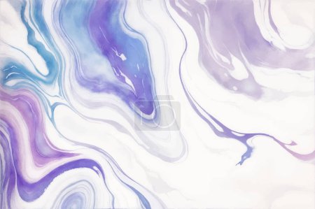 Illustration for Abstract white paint background with marble pattern, water color, blue, purple, white - Royalty Free Image