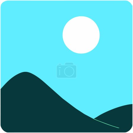Ilustración de Diseño de logotipo de montaña lindo vector simple, logotipo mínimo, icono, dibujos animados, pintura - Imagen libre de derechos