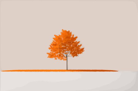 Téléchargez les illustrations : Images d'automne dans un style d'image minimaliste, papier peint, art minimaliste, surréalisme, abstrait - en licence libre de droit