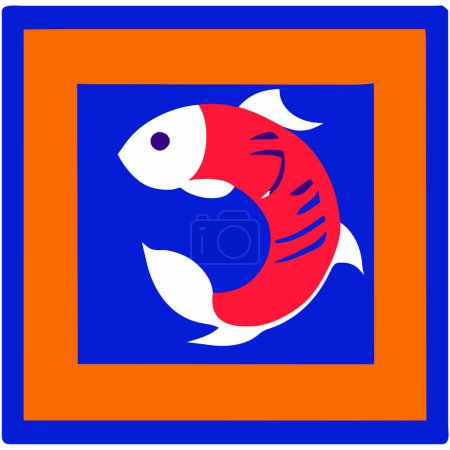 Téléchargez les illustrations : Icône de poisson koï coloré - en licence libre de droit