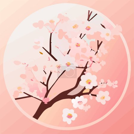 Téléchargez les illustrations : Ce tableau représente un cerisier en fleur en pleine fleur icône - en licence libre de droit