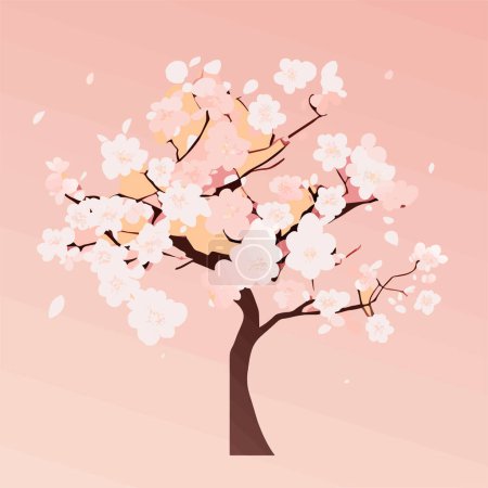 Illustration for This painting depicts a cherry blossom tree in full bloom icon - Royalty Free Image