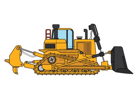 Illustration for Vector illustration color children construction large bulldozer clip art - Royalty Free Image
