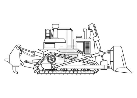 Illustration for Hand drawn Vector illustration color children construction large bulldozer clip art - Royalty Free Image