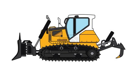 Illustration for Vector illustration color children construction small dozer machine clipart by wordspotrayal - Royalty Free Image