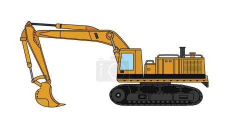 Vector illustration color children construction mining crawler excavator construction machine clipart by wordspotrayal